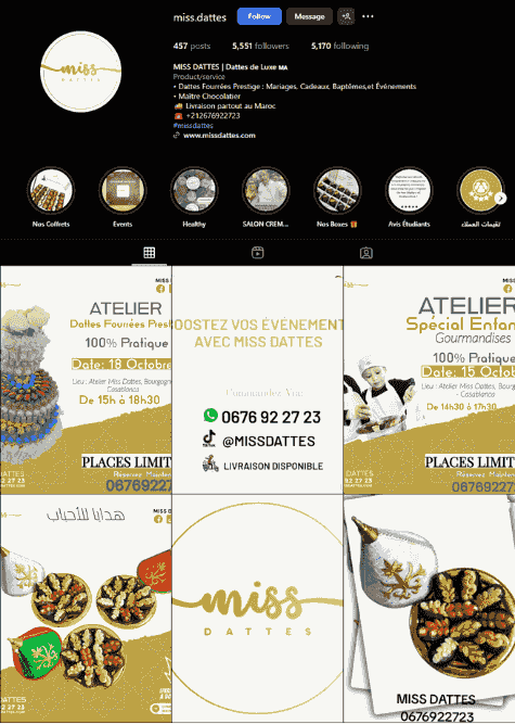 État actuel du feed Instagram